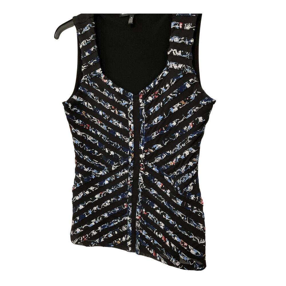 WHBM Sleeveless Geometric Top Sleeveless Size Medium Mesh Stretchy Multicolor - Picture 3 of 6